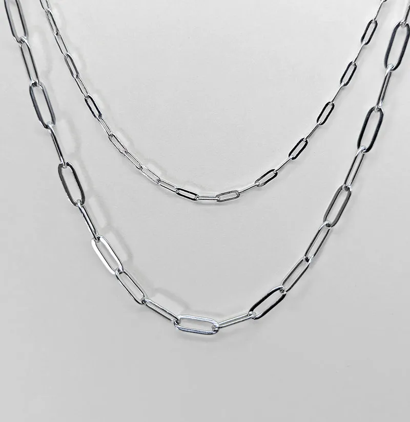 Nuance Silver Paperclip Necklace