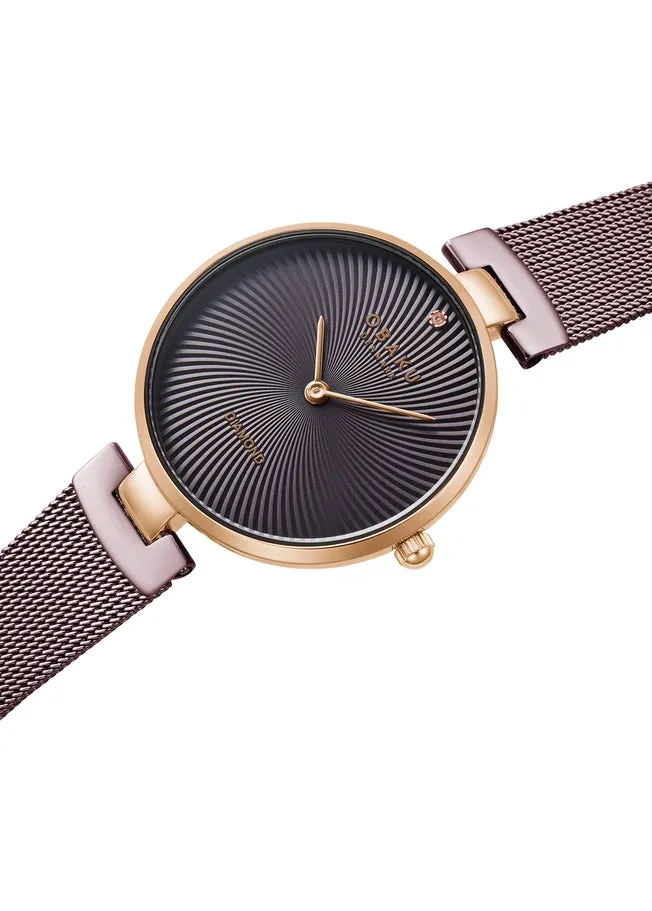 OBAKU DIAMANT-WALNUT MESH BRACELET DIAMOND PATTERN V256LXVNMN