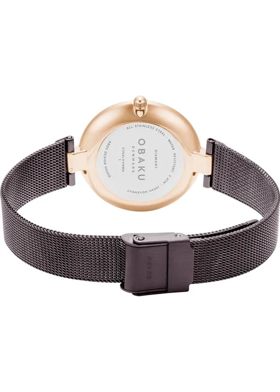 OBAKU DIAMANT-WALNUT MESH BRACELET DIAMOND PATTERN V256LXVNMN