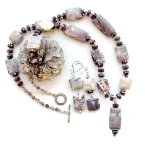 Origins: Long Beaded Necklace with Porcelain Jasper