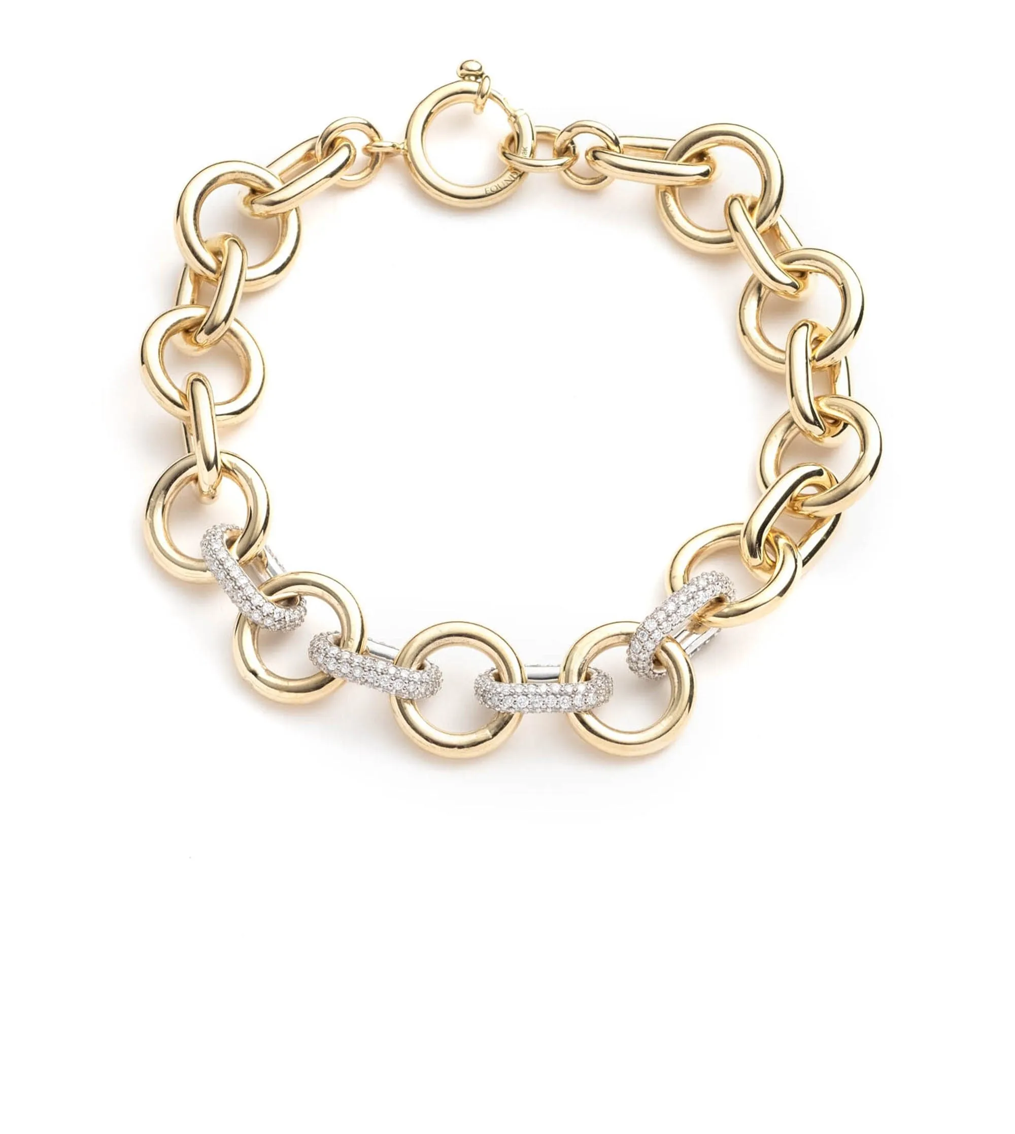 Oversized Pave Mixed Link Bracelet