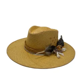 PALOMA STRAW HAT IN HABANO with embroidery and silk