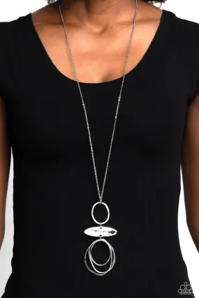 Paparazzi Necklace ~ Oblong Obligato - Silver