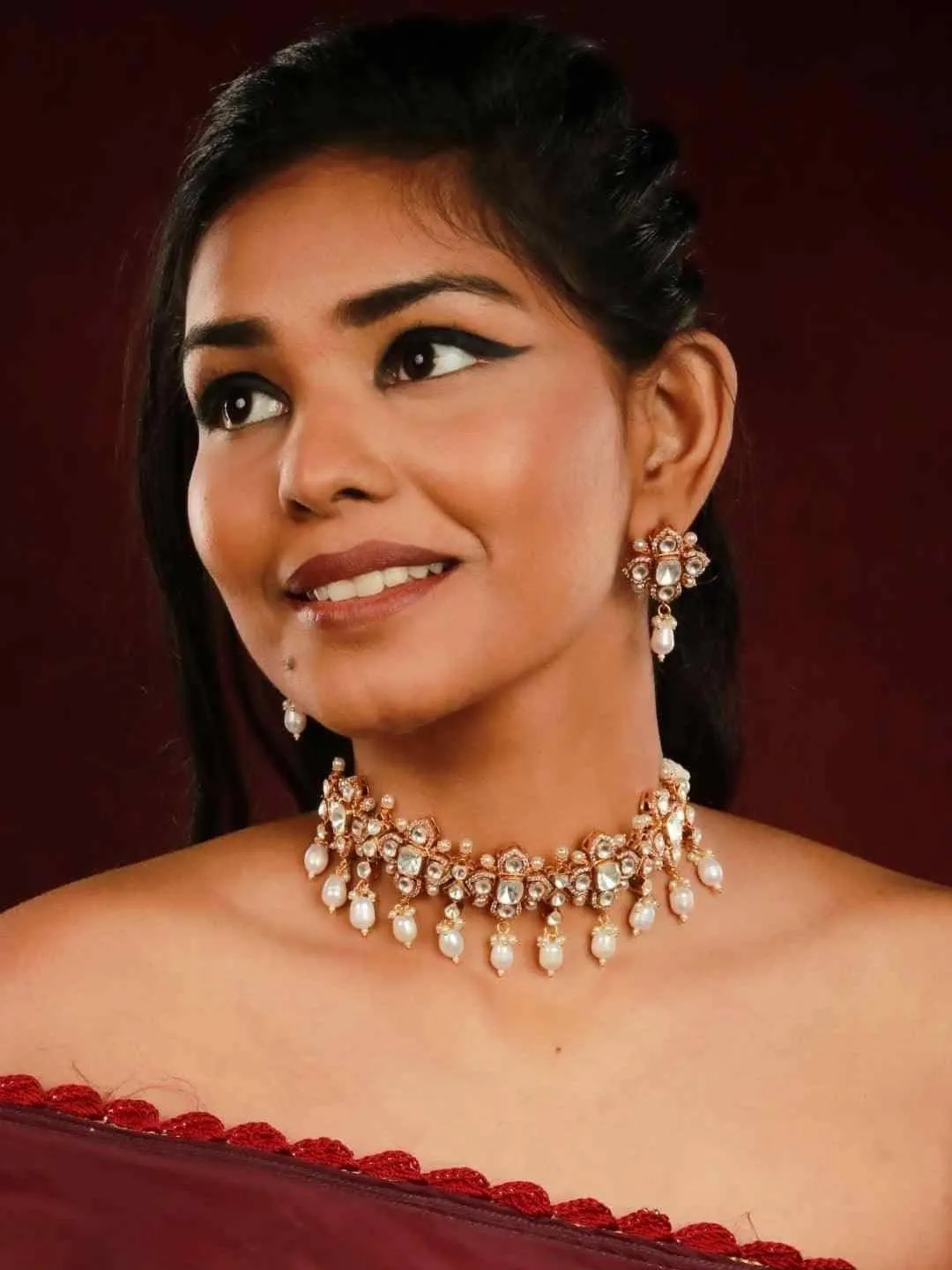 Polki Kundan Pearl Choker