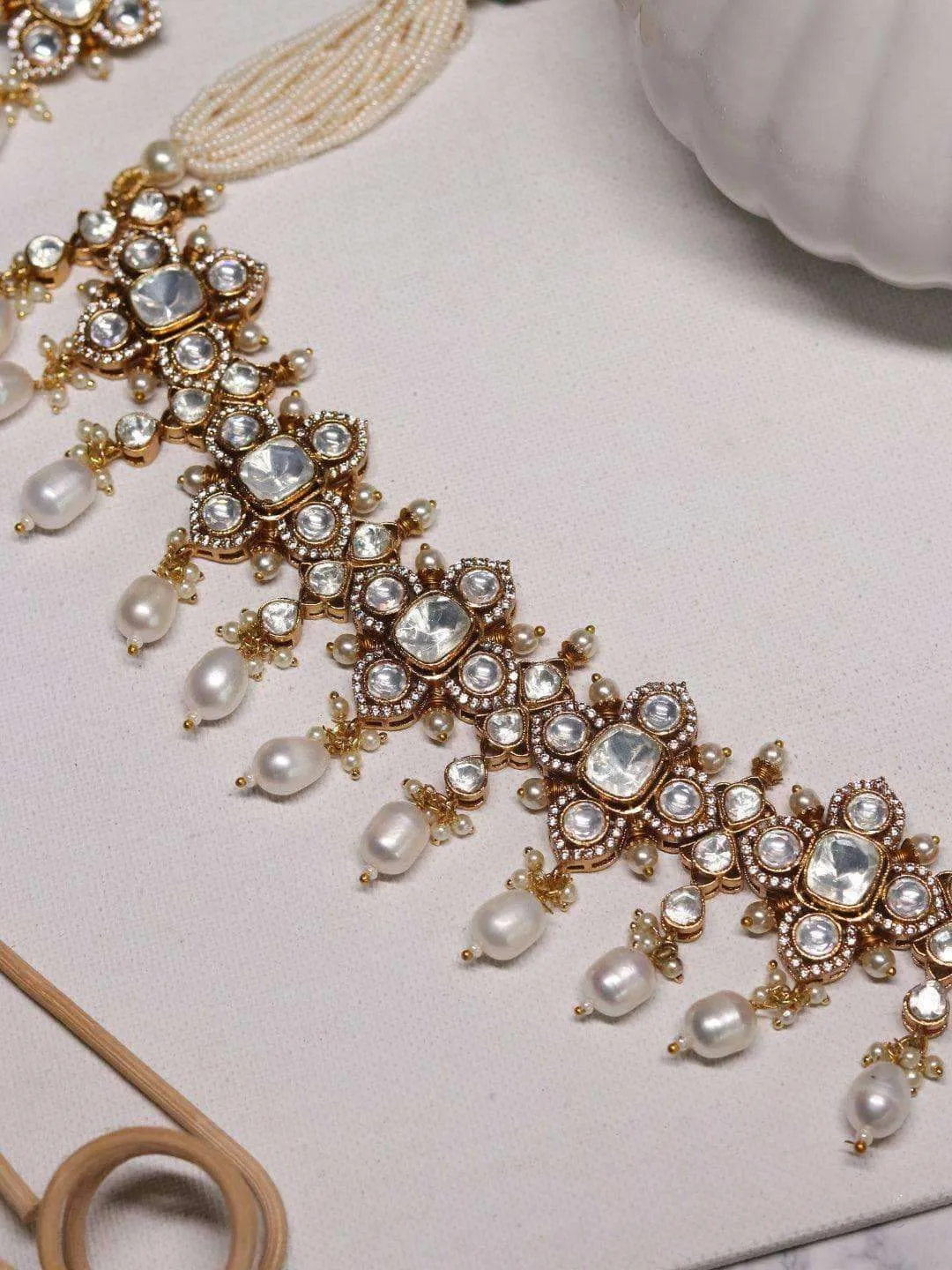 Polki Kundan Pearl Choker