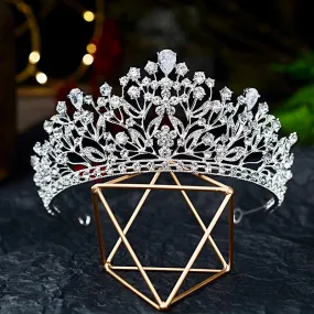 "Ananda" - Cubic Zirconia Bridal Tiara - Available in Silver, Yellow Gold and Rose Gold