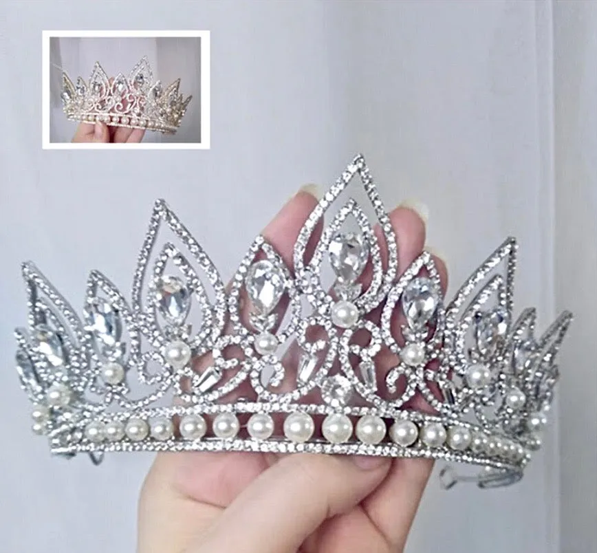 "Annaleigh" - Pearl Bridal Tiara - Available in Silver and Gold