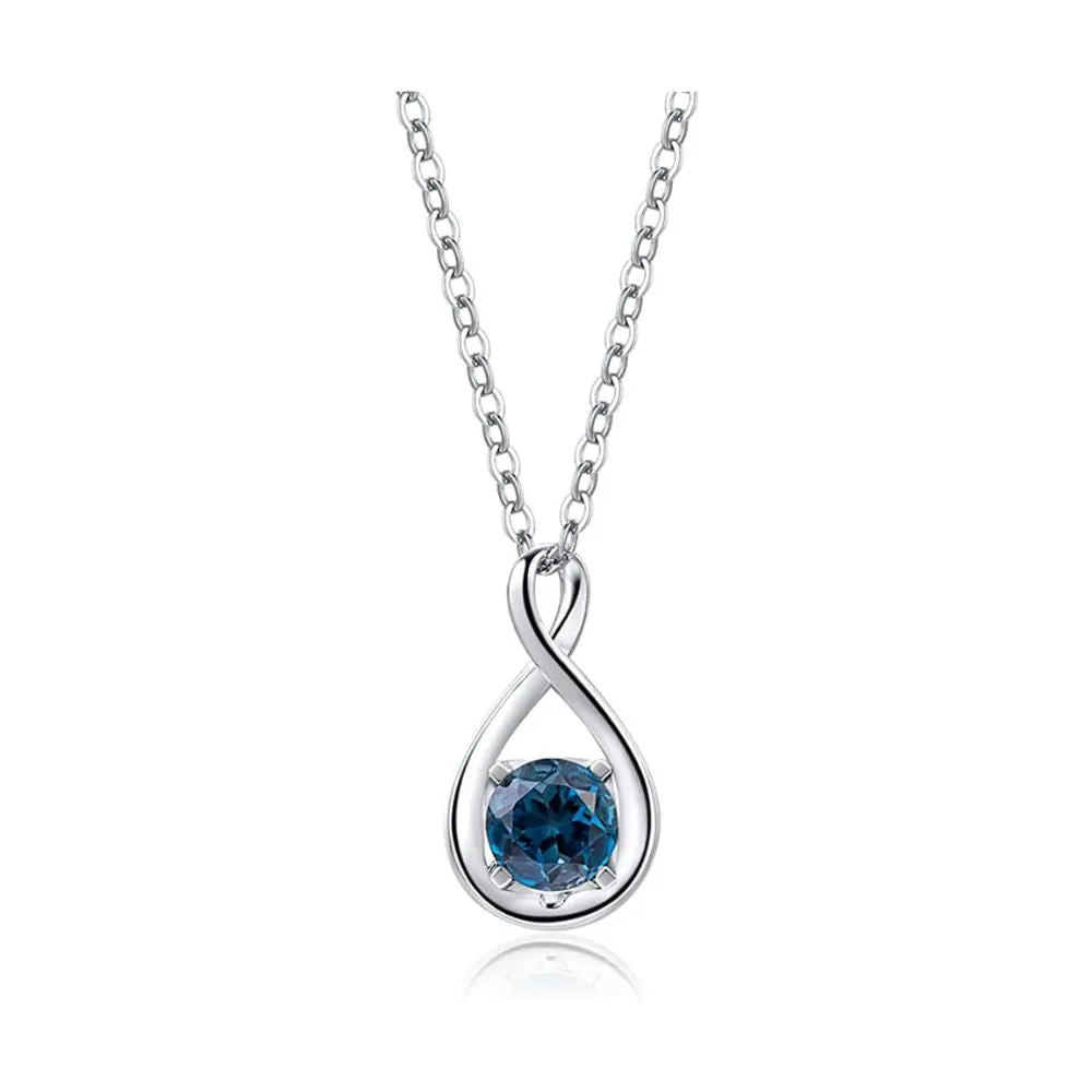 "Birthstone" December Gemstone Sterling Silver Necklace