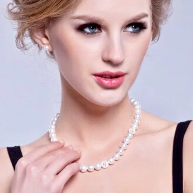 "Kendall" - Natural Freshwater Pearl and Sterling Silver 3-Piece Bridal Jewelry Set