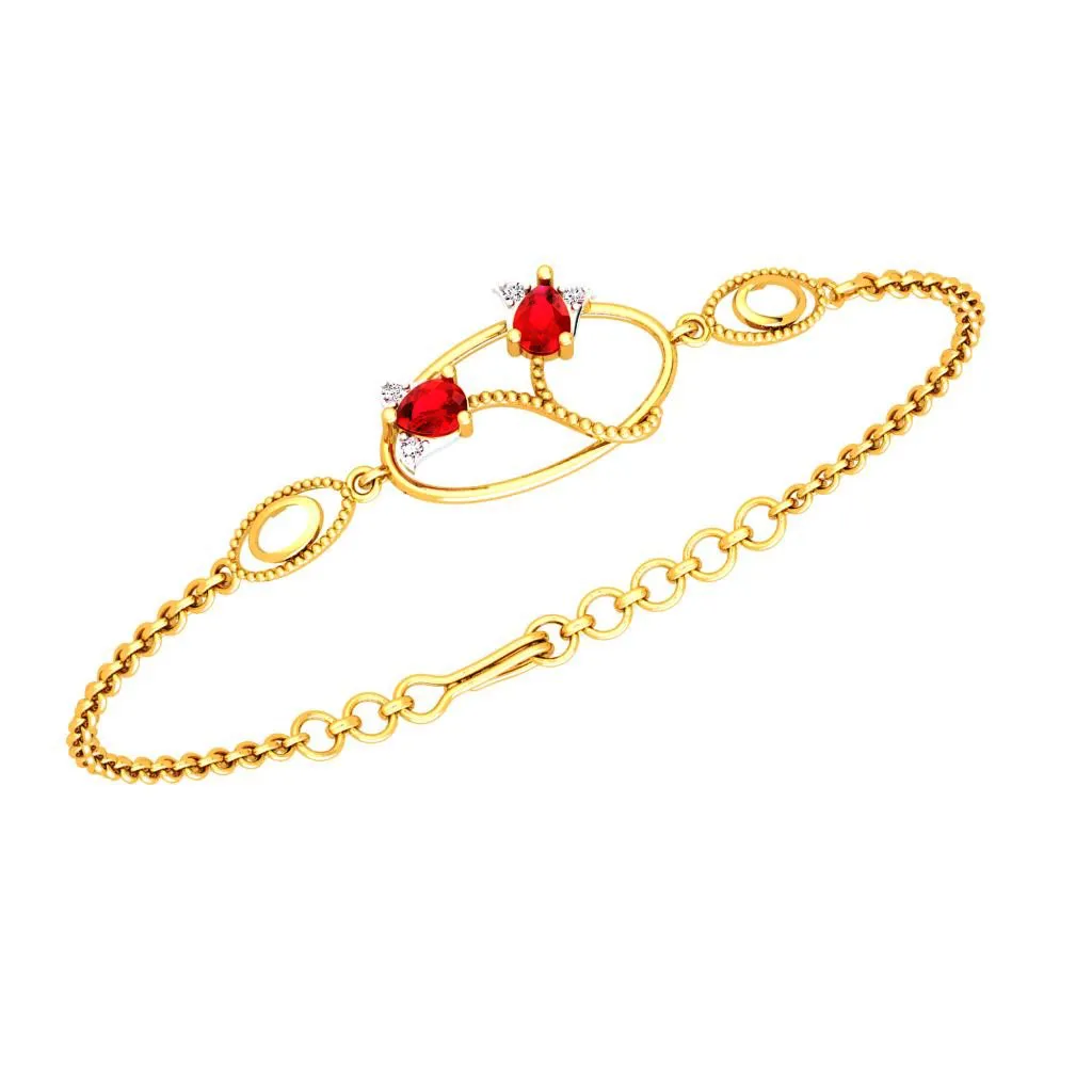 Red Yellow Golden Diamond Bracelet