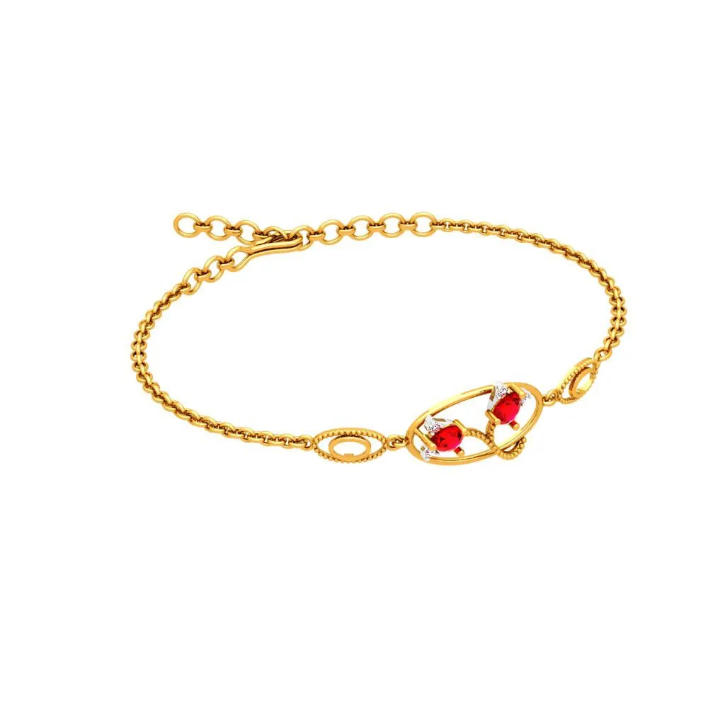 Red Yellow Golden Diamond Bracelet