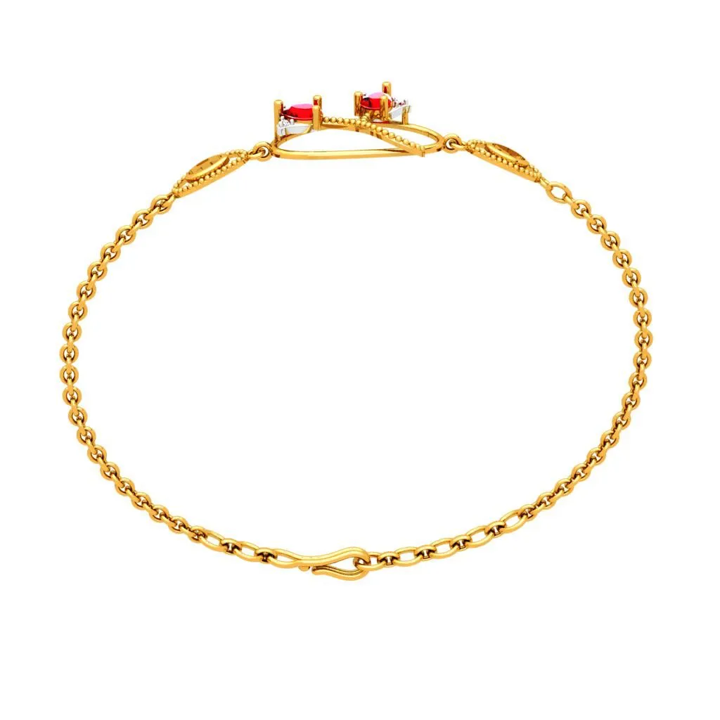 Red Yellow Golden Diamond Bracelet