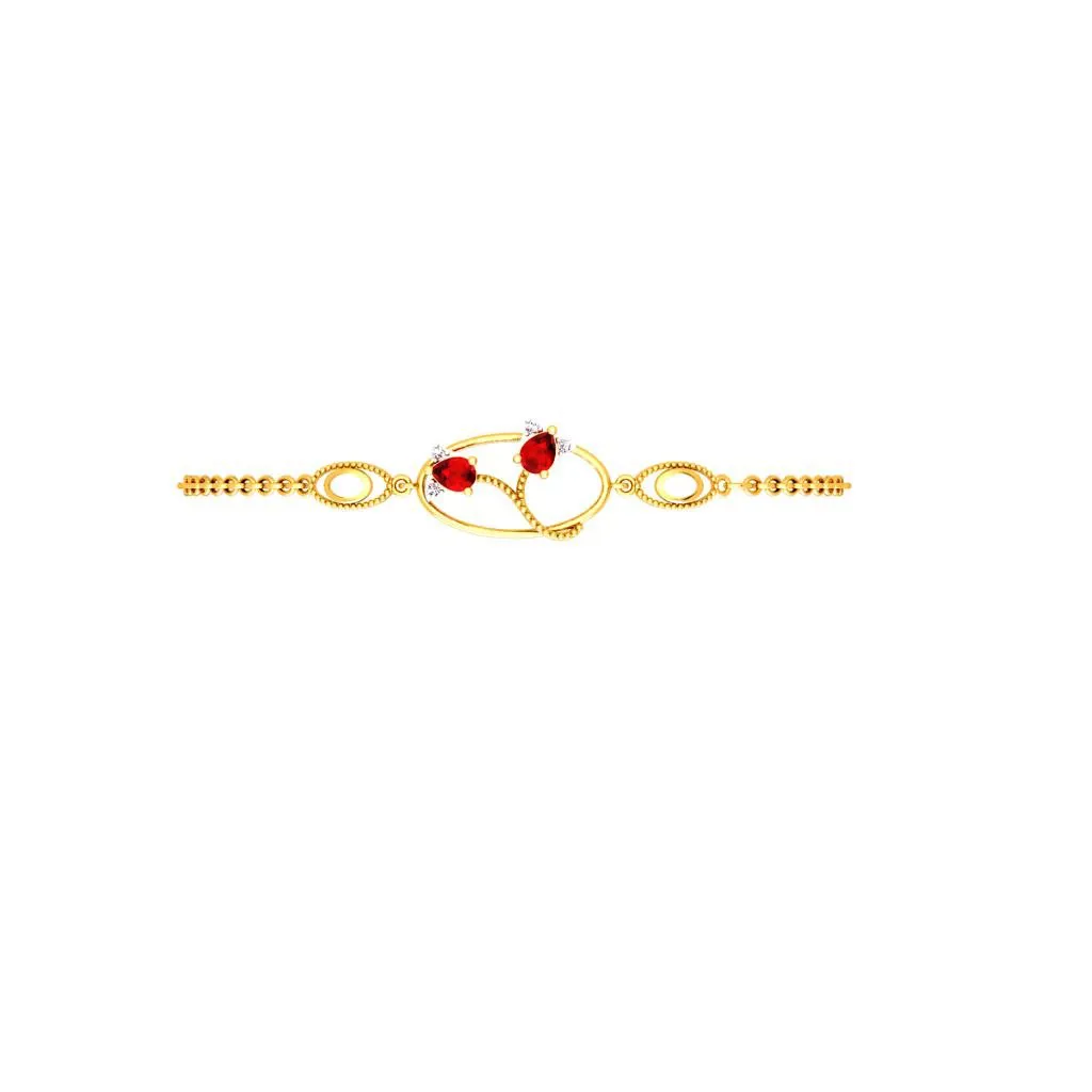 Red Yellow Golden Diamond Bracelet