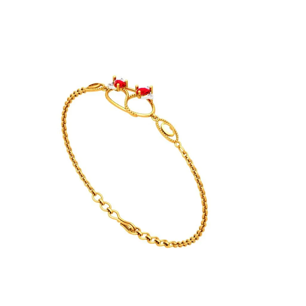 Red Yellow Golden Diamond Bracelet