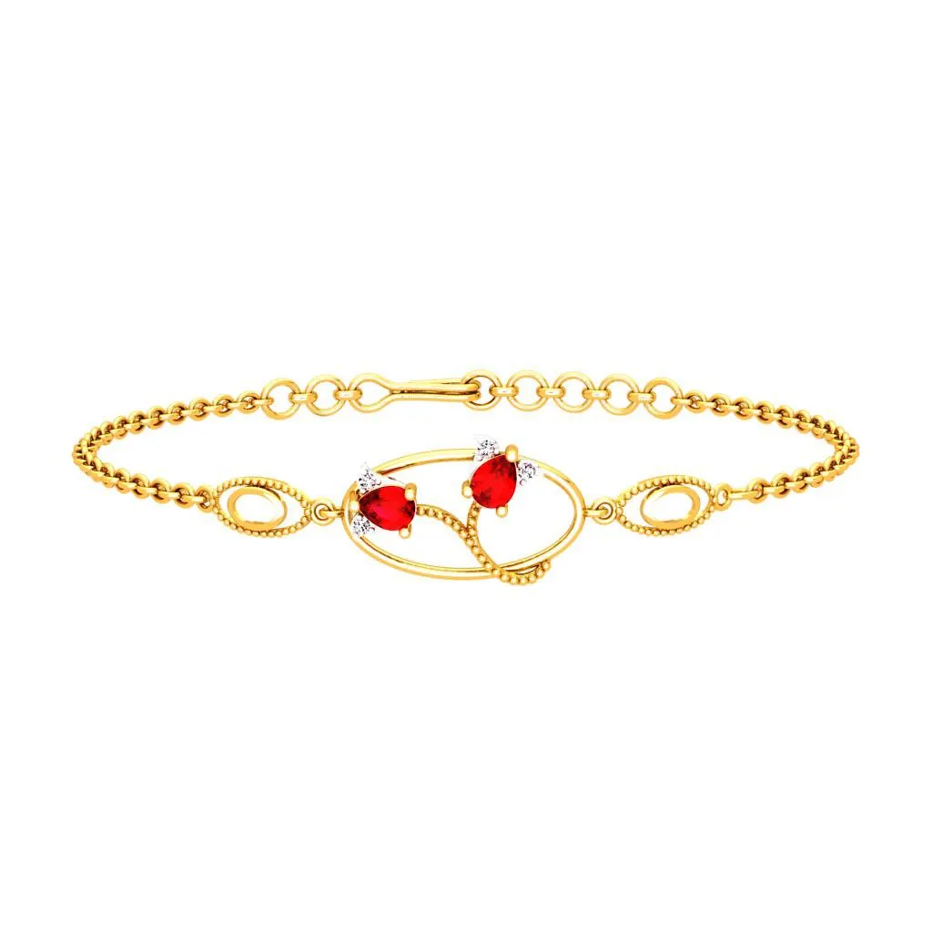 Red Yellow Golden Diamond Bracelet