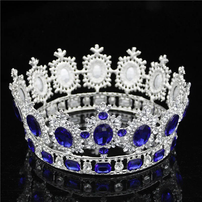 Rhinestone tiara wedding crowns Queen/King head crown gold/silver