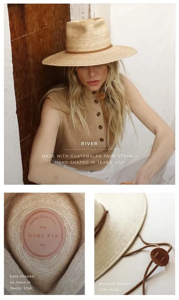 River Guatemalan Palm Straw Rancher Hat