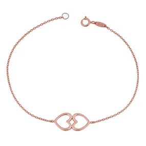 ROSE GOLD DOUBLE HEART BRACELET