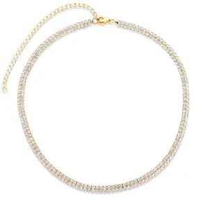 Rosie Double Tennis Choker Gold