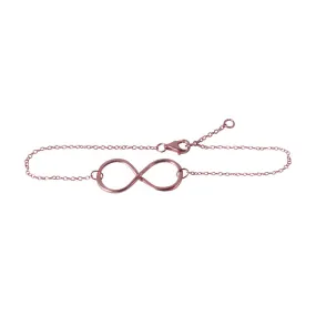 Rosy Infinity Charm Bracelet 7 inch - 1 inch Charm