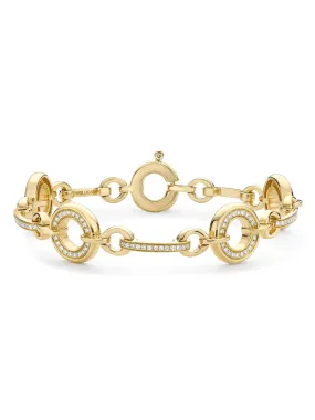 Roulette Medium Yellow Gold Diamond Bracelet