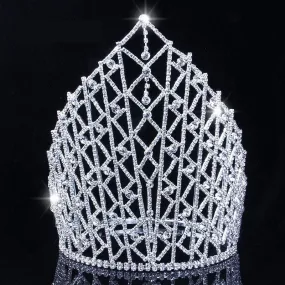 Royal Tall Nine Inch Bridal Wedding Pageant Tiara Full Round Crown