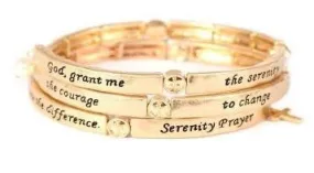 Serenity Prayer Coil Bracelet Gold