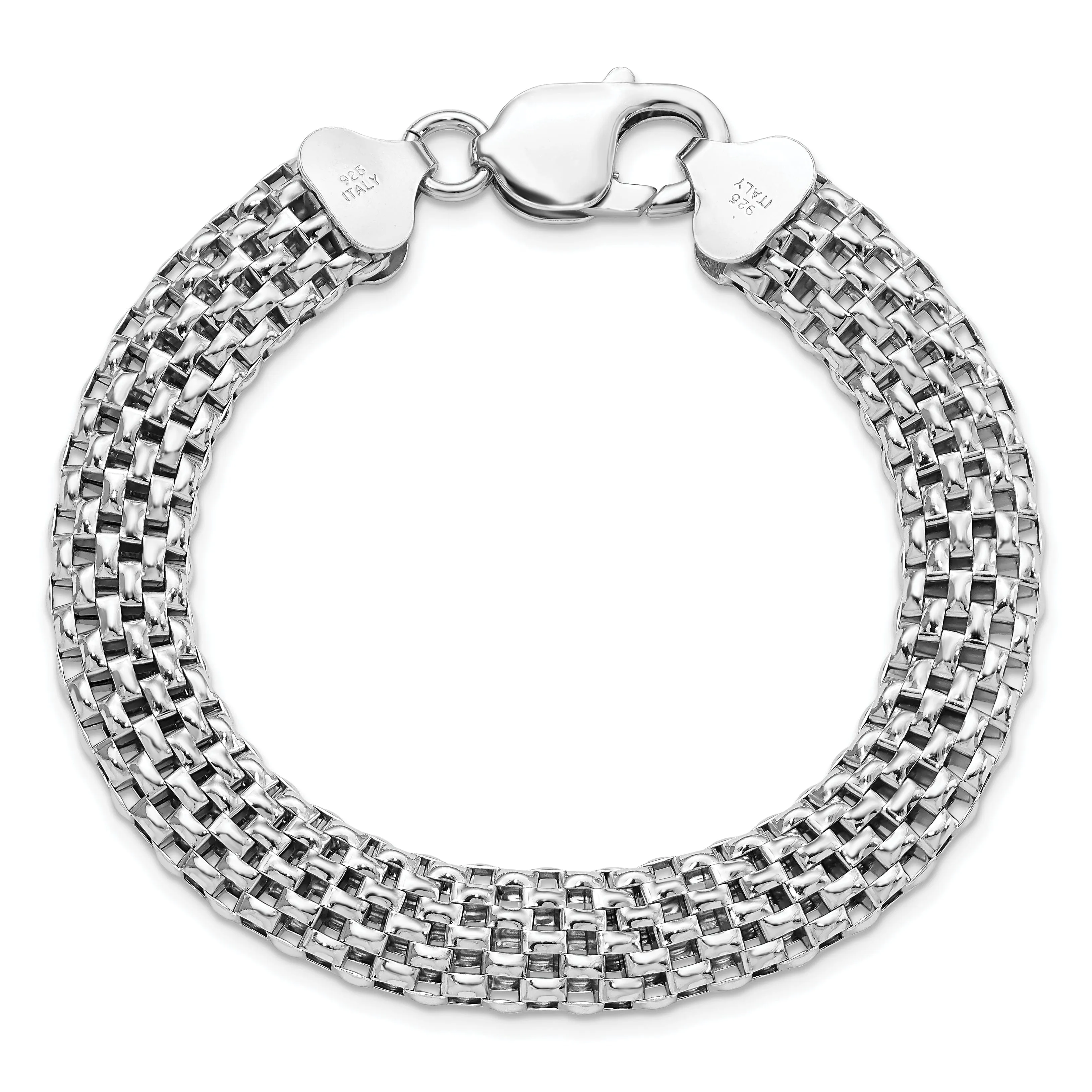 Silver Rhodium-plated Hollow Bracelet