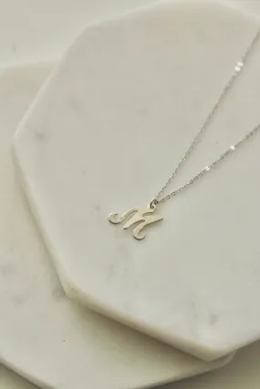 Silver Script Necklace