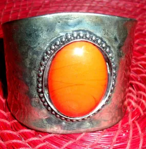 SILVER WITH RED STONE BRACELET