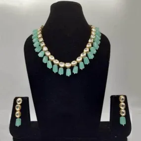 Single Line Kundan Beads Necklace Set