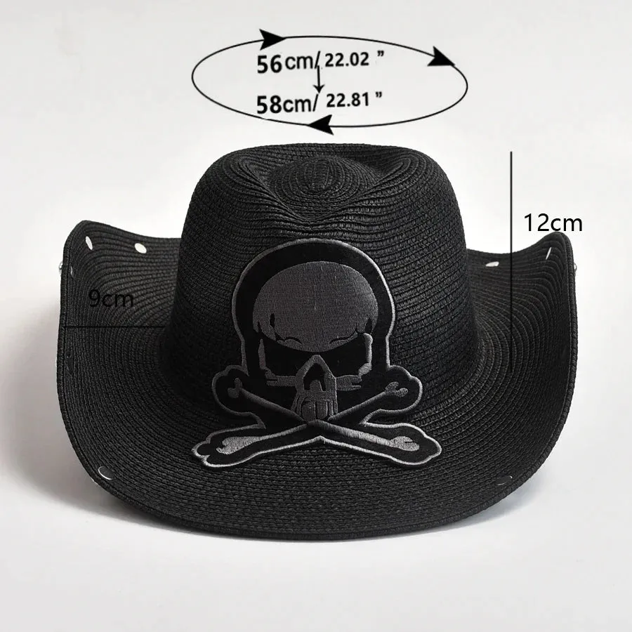 Skull Cowboy Hat Straw