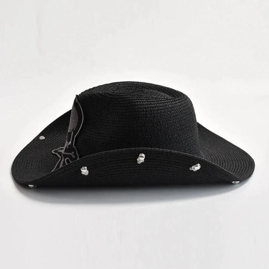 Skull Cowboy Hat Straw