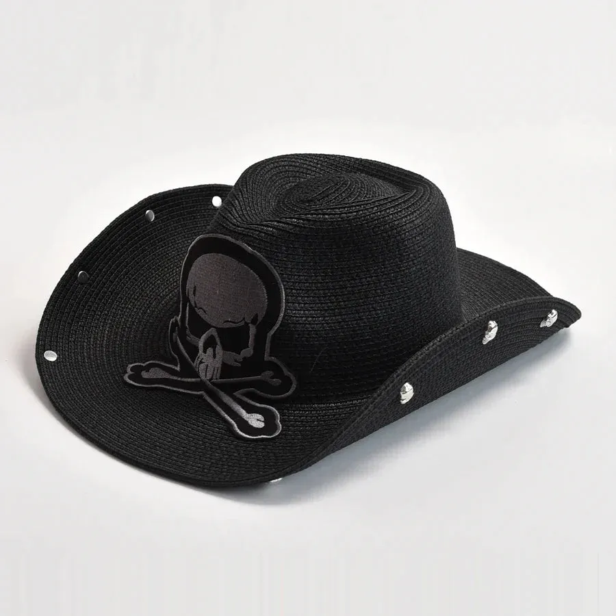 Skull Cowboy Hat Straw