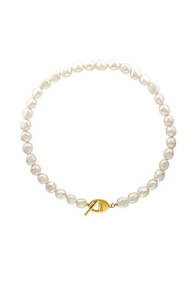 Soiree Freshwater Pearl Choker Necklace | Gold