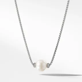 Solari Pendant Necklace with Diamonds and Freshwater Pearl