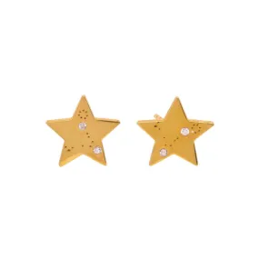 Solid Gold Star Constellation Stud Earrings