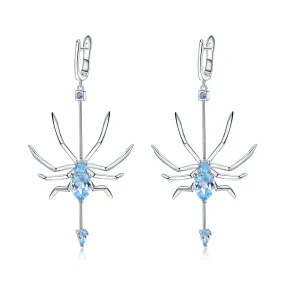 Spider Shape s925 Sterling Silver Natural Topaz Earrings for Women