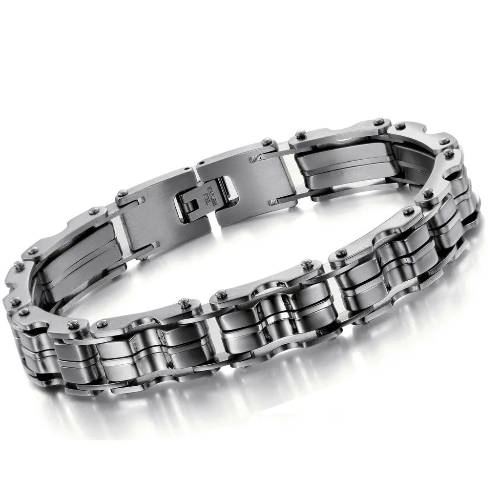 Stainless Steel Bracelet JEWELRY STAINLESS STEEL BRACELET Men Bracelet Silver color 23CM Men gift