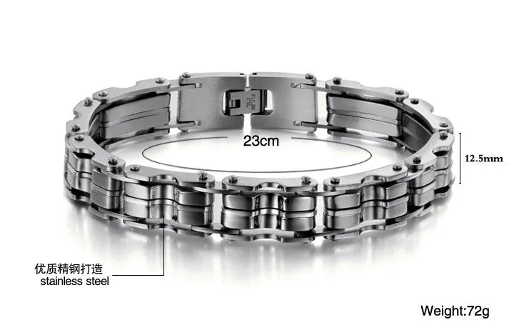 Stainless Steel Bracelet JEWELRY STAINLESS STEEL BRACELET Men Bracelet Silver color 23CM Men gift