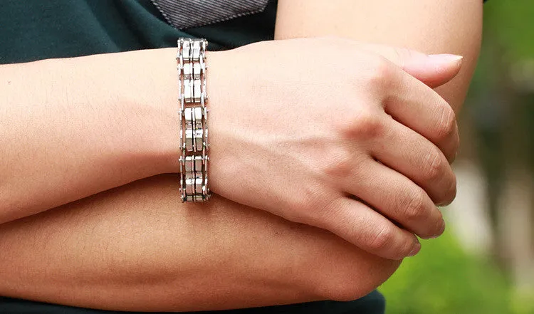 Stainless Steel Bracelet JEWELRY STAINLESS STEEL BRACELET Men Bracelet Silver color 23CM Men gift