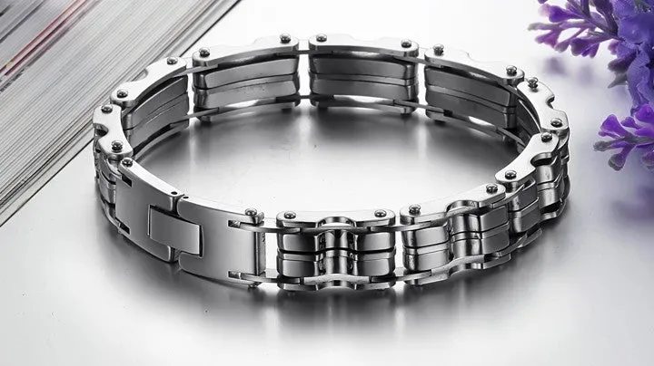 Stainless Steel Bracelet JEWELRY STAINLESS STEEL BRACELET Men Bracelet Silver color 23CM Men gift