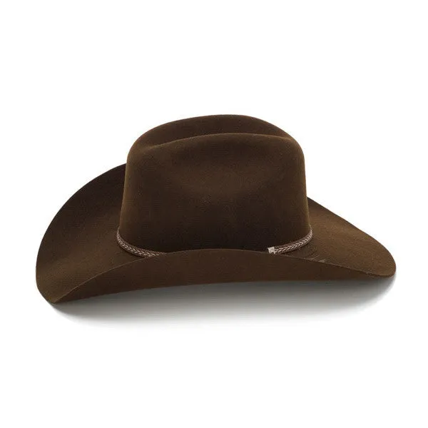 Stampede Hats - 100X Wool Felt Brown Cowboy Hat with Leather Tassel