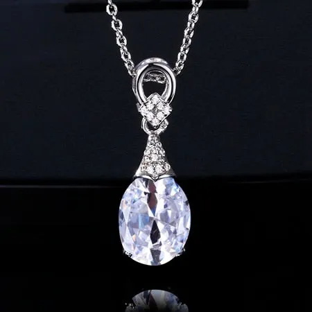 Sterling Silver 925 Jewelry Necklaces New Fashion Gemstone Pendant Necklace For Women