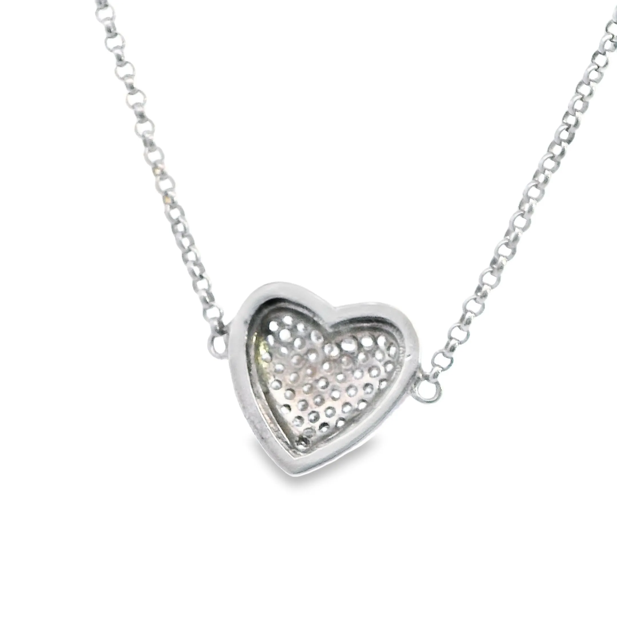 Sterling Silver & Diamond Puffed Heart Bracelet