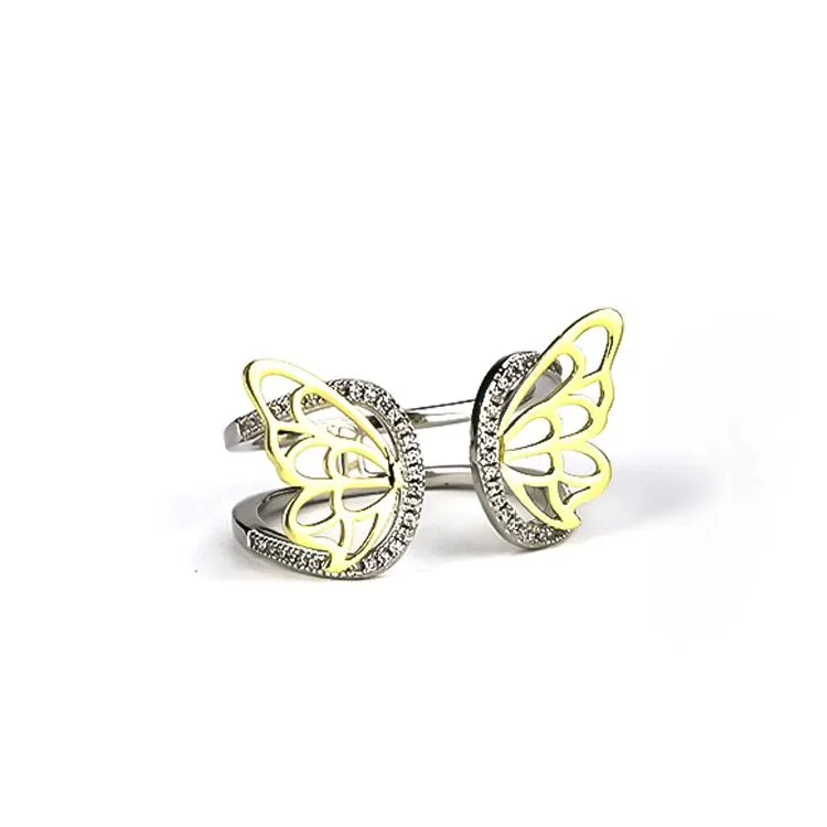 Sterling Silver Enamel Butterfly Necklace with Swarovski Crystal Top of the Line!