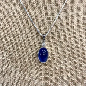 Sterling Silver Oval Tanzanite Gemstone Necklace