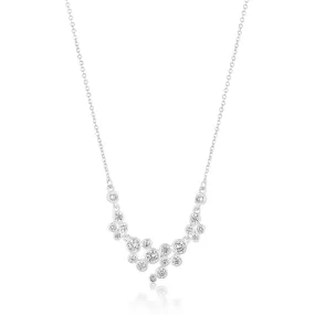 Sterling Silver Zirconia Bezel Set Bubble Necklet