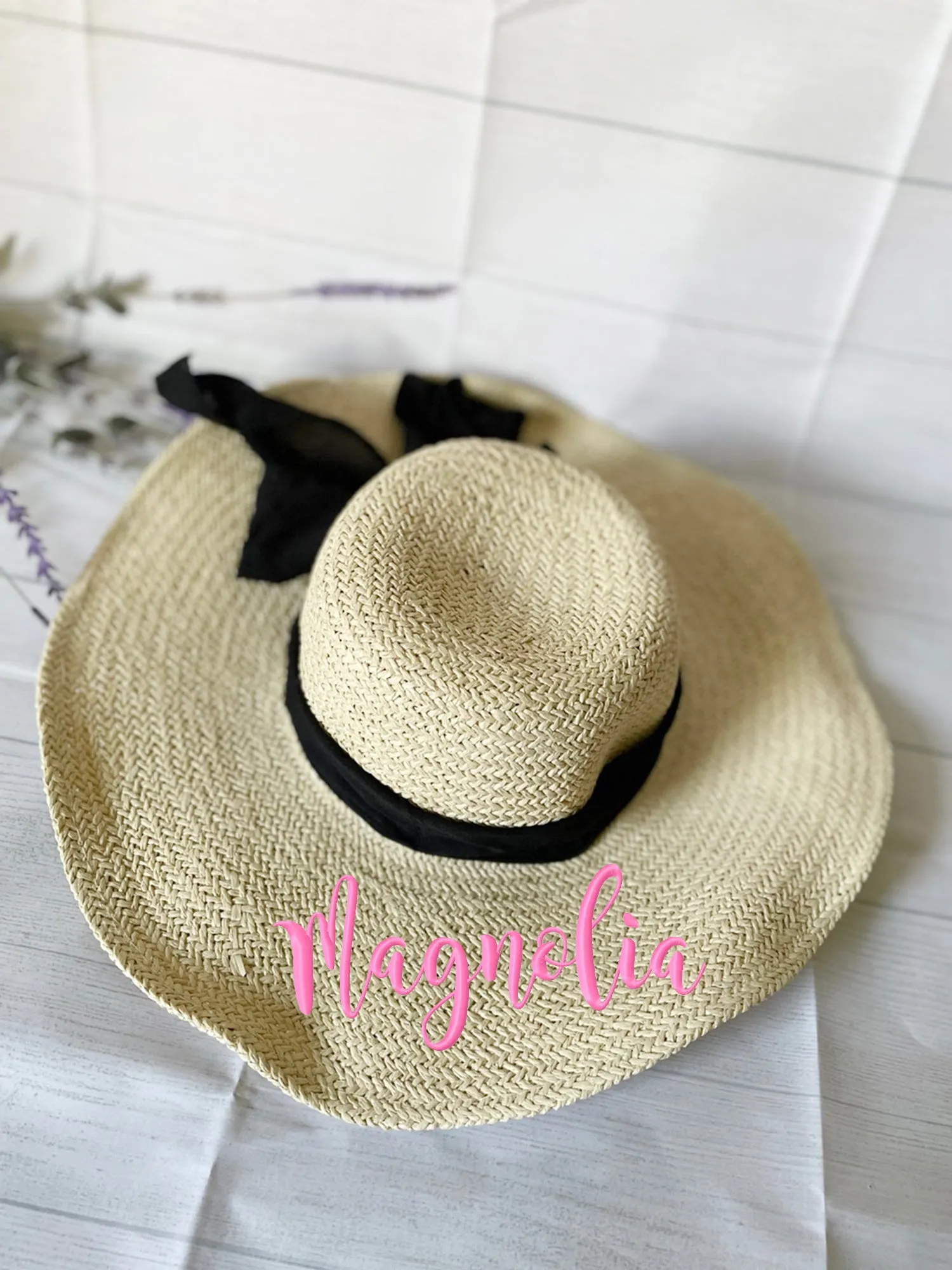 Straw Floppy Sun Hat/ Personalized honeymoon Floppy sun hat, custom beach hat, future mrs hat, monogrammed hat