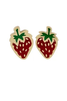 STRAWBERRY STUD GOLD BRASS